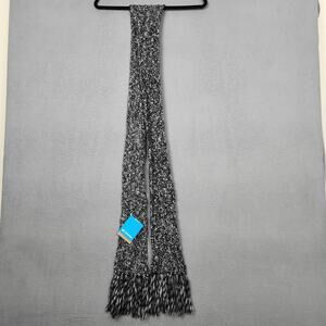 Columbia Scarf Womens One Size Gray Simply Spun Marled Knit Fringe Winter